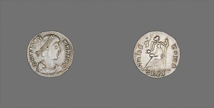 Siliqua (Coin) Portraying Emperor Valens, AD 364/378, Roman, minted in Trier, Trier, Silver, Diam.