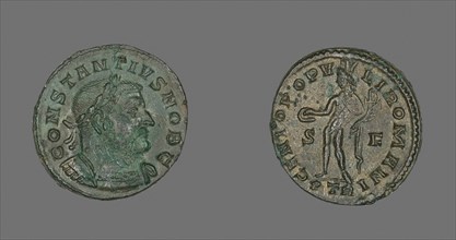 Coin Portraying Emperor Constantius I, AD 303/305, Roman, minted in Trier, Trier, Bronze, Diam. 2.8