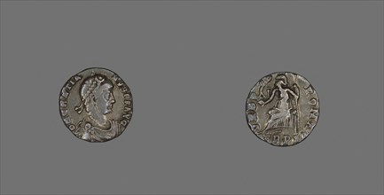 Coin Portraying Emperor Gratian, AD 367/375, Roman, minted in Trier, Trier, Silver, Diam. 1.6 cm, 1