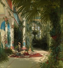 The Interior of the Palm House on the Pfaueninsel Near Potsdam, 1834, Carl Blechen, German,