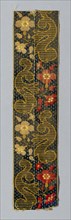 Ribbon, 19th century, France, Silk, plain weave with supplementary patterning warp and