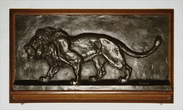 Relief of a Walking Lion, 1850/1900, Antoine Louis Barye, French, 1795-1875, France, Bronze, 20.3 ×