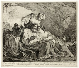 Lot and His Daughters, 1748, Joseph-Marie Vien I, French, 1716-1809, France, Etching on ivory laid