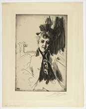Mrs. Potter Palmer, 1896, Anders Zorn, Swedish, 1860-1920, Sweden, Etching in black on ivory laid