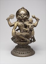 Lion-Headed Incarnation of God Vishnu (Narasimha), c. 15th century, India, Orissa, Orissa, Bronze