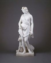 Pocahontas, 1868, Joseph Mozier, American, 1812–1870, Rome, Marble, H.: 121.8 cm (48 in.)
