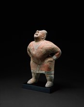 Entertainer (Tomb Figure), Northern dynasties, 6th century, China, Buff earthenware with pigment, H