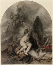 Allegory of War, 1860, Clement-Auguste Andrieux, French, 1829-1880, France, Pen and brown ink, with
