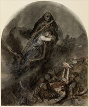 Allegory of Death, c. 1860, Clement-Auguste Andrieux, French, 1829-1880, France, Pen and brown ink