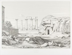 Corinth: Temple of Neptune, 1845, Théodore Caruelle d’Aligny, French, 1798-1871, France, Etching on