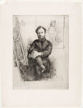 Portrait of Vicomte Ludovic Napoléon Lepic, 1876, Marcellin Gilbert Desboutin, French, 1823-1902,