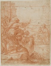 The Miracle of the Ticino River, 1610/1619, Camillo Procaccini, Italian, 1555-1629, Italy, Red
