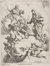 Saint Anne Received in Heaven by Christ and the Virgin, c. 1653, Luca Giordano, Italian, 1634-1705,