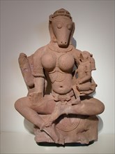 Yogini Hayagriva Seated Holding a Child, 11th century, India, Uttar Pradesh or Madhya Pradesh,