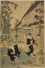 Outdoor Amusements at the Kankanro Teahouse in Yoshiwara, c. 1794, Torii Kiyonaga, Japanese,
