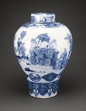 Vase with Cover, 1678/80, Attributed to De Grieksche A (The Greek A) Factory, Delft, Netherlands,