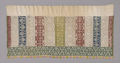 Altar Frontal, Late 16th century, Italy, Bands of linen, plain weave, linen, plain weave, pulled
