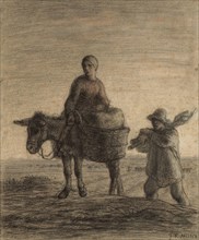 The Departure for Work, 1857, Jean François Millet, French, 1814-1875, France, Pastel and charcoal