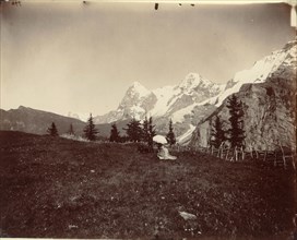 Landscape, Switzerland, c. 1860, Adolphe Braun, French, 1811–1877, France, Albumen print triptych,