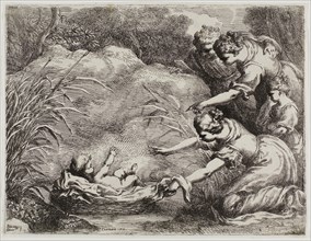 The Finding of Moses, c. 1655, Bartolomeo Biscaino, Italian, before 1629-1657, Italy, Etching on