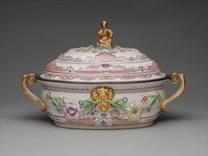 Oval Tureen, 1730/35, Du Paquier Porcelain Manufactory, Austrian, 1718-1744, Vienna, Hard-paste