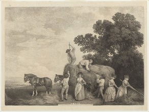 Hay-Makers, 1791, George Stubbs, English, 1724-1806, England, Stipple engraving, with roulette, on