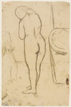Drawing for Standing Nude, c. 1879, Mary Cassatt, American, 1844-1926, United States, Graphite on