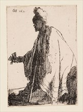 The Leper (Lazarus Klep), c. 1629, Rembrandt van Rijn, Dutch, 1606-1669, Holland, Etching on ivory