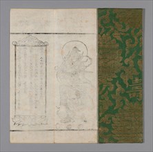Sutra Cover, Ming dynasty (1368–1644), 1597, China, Silk and gold-leaf-over-lacquered-paper strips,