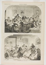 Thanksgiving Day—The Dinner and Thanksgiving Day—The Dance, published November 27, 1858, Winslow