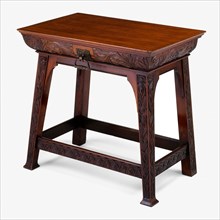 Side Table, c. 1890, Arthur Heygate Mackmurdo (English, 1851-1942), England, Mahogany and gilt