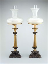 Pair of Sinumbra Lamps, c. 1827/31, Cornelius and Company, American, 1839–1851, Philadelphia,
