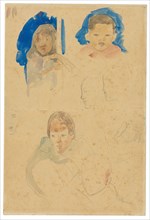 Sketches of Figures and Animals from Tahiti, 1891/93, Paul Gauguin, French, 1848-1903, France,