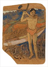 Man with an Ax, 1891/93, Paul Gauguin, French, 1848-1903, France, Thinned gouache, with pen and