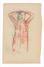 Tahitian Girl in a Pink Pareu, 1894, Paul Gauguin, French, 1848-1903, France, Watercolor monotype
