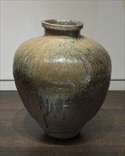Tokoname-Ware Jar, 15th century, Japanese, Japan, Stoneware with ash glaze, 56.1 × 47 cm (22 × 18