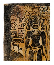 Tahitian Idol—the Goddess Hina, 1894/95, Paul Gauguin, French, 1848-1903, France, Wood-block print