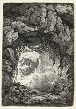 The Death of St. Jerome, 1764, Étienne de Lavallée-Poussin, French, 1735-1802, France, Etching on