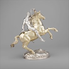 Horse and Rider, 1630, Hans Ludwig Kienle (German, 1591–1653), Germany, Ulm, Ulm, Silver and silver
