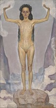 Day (Truth), 1896/98, Ferdinand Hodler, Swiss, 1853–1918, Switzerland, Oil on canvas, 79 × 41 1/2