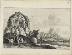Travellers in Front of the Minerva Medica Temple in Rome, c. 1646, Jan van de Velde II (Dutch, c.