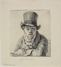 Self-Portrait, c. 1814, Pieter Christoffel Wonder, Dutch, 1780-1850, Holland, Etching on cream wove