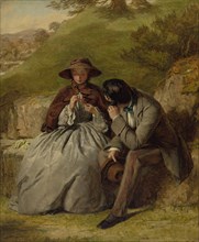 The Lovers, 1855, William Powell Frith, British, 1819-1909, England, Oil on board, 14 11/16 × 12 in