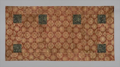 Kesa, Early or mid–19th century, Edo period (1789–1868), Japan, Silk and gilt-paper strip, twill