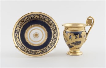 Cup and Saucer, c. 1820, Denuelle Porcelain Manufactory, French, 1818-1829, Paris, Hard-paste