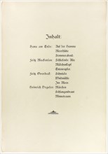 Portfolio, title page and colophon for Vom Weyerberg, 1895, Heinrich Vogeler (German, 1872-1942),