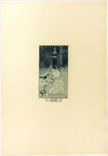 The Snake Bride, 1895, Heinrich Johann Vogeler, German, 1872- 1942, Germany, Etching with blue ink