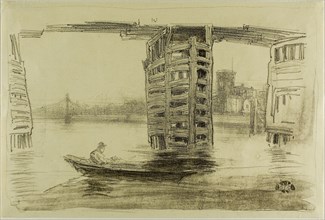 The Broad Bridge, 1878, James McNeill Whistler, American, 1834-1903, United States, Lithotint, in