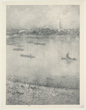 The Thames, 1896, James McNeill Whistler, American, 1834-1903, United States, Lithotint, in black