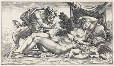 Jupiter and Antiope, 1550/59, René Boyvin (French, c. 1525-after 1580), after Luca Penni (Italian,